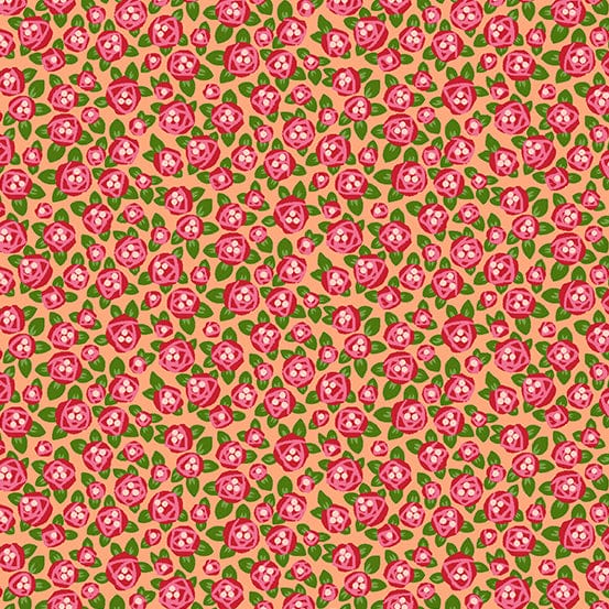 Floral States of America Georgia Cherokee Rose Coral Pink Fabric 972-G ...