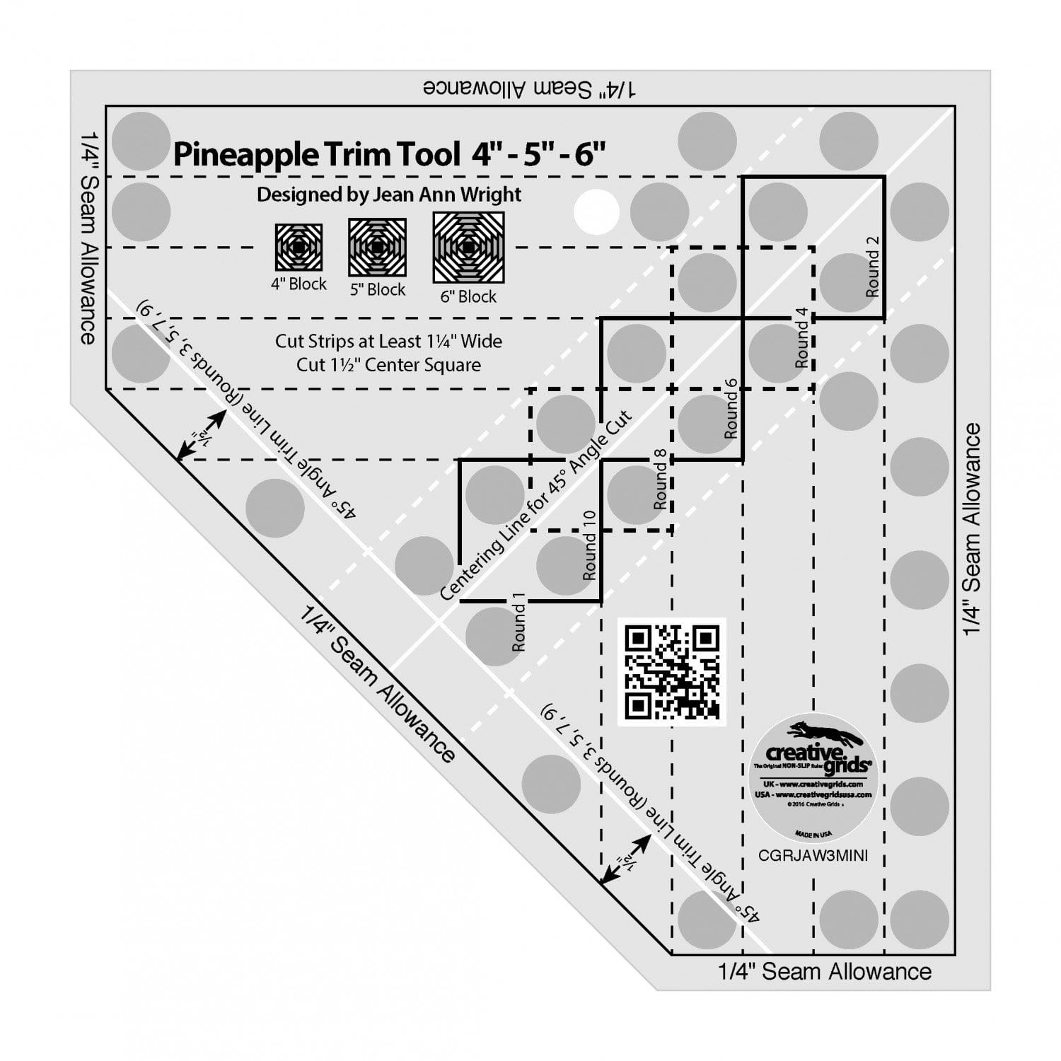 Creative Grids Square on Square Trim Tool - 3in or 6in Finished